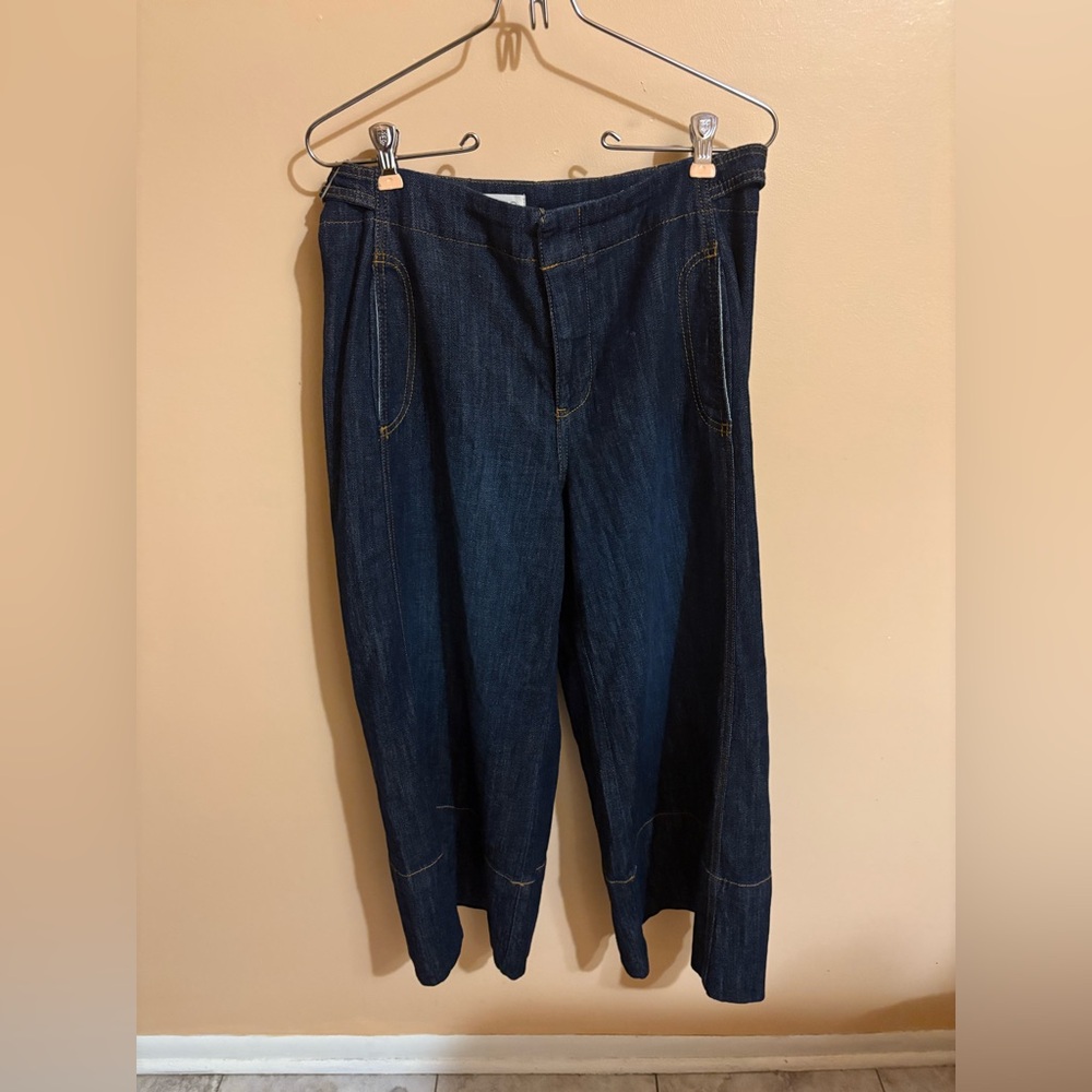 Anthropologie Pilcro Wide Leg Dark Wash Culotte Jeans